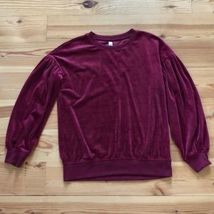 TARGET crunched velvet sweatshirt | size x-small